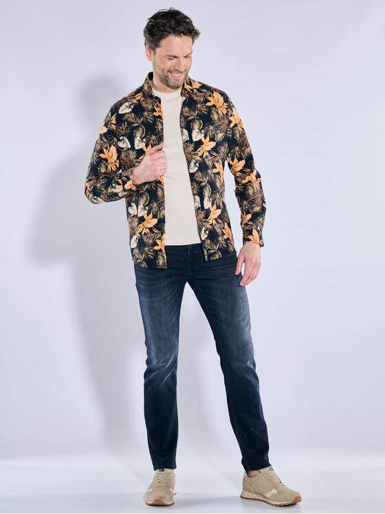 engbers Herren Langarm-Hemd gemustert Orange 38485