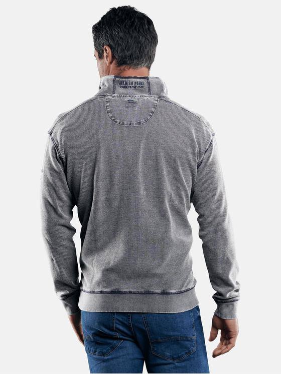 engbers Herren Sweatshirt mit modischer Waffelstruktur Silbergrau 29207