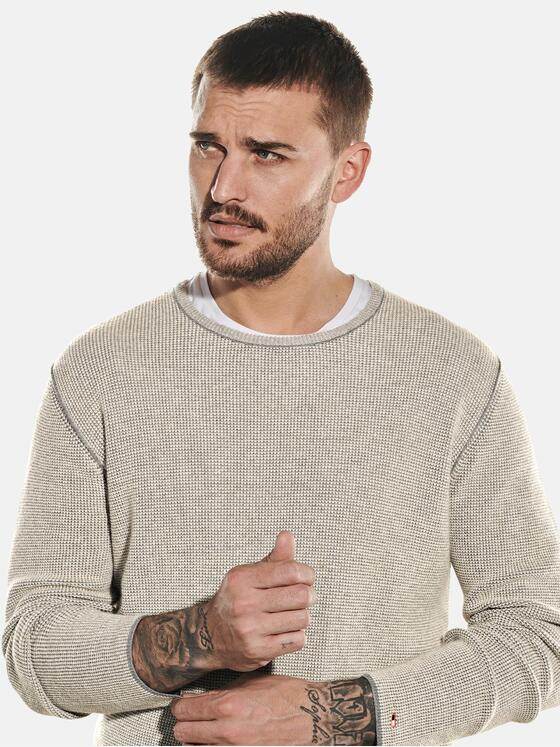 emilio adani Herren Strick-Pullover rundhals Beige 32160