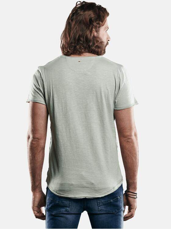 emilio adani Herren Rundhals T-Shirt Silbergrau 28566