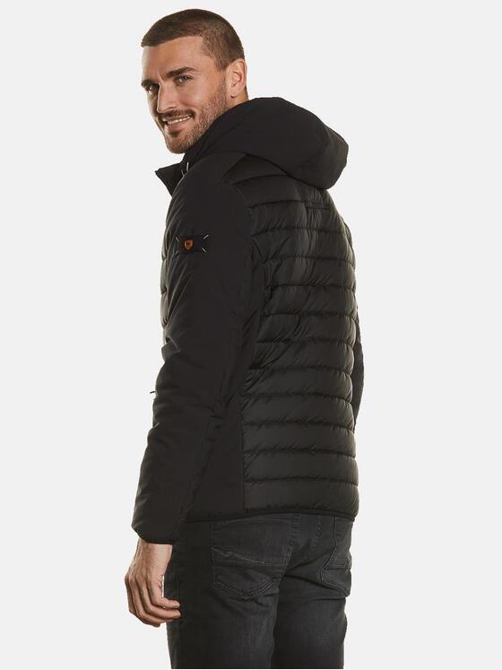 emilio adani Herren Steppjacke mit Kapuze Schwarz 34292