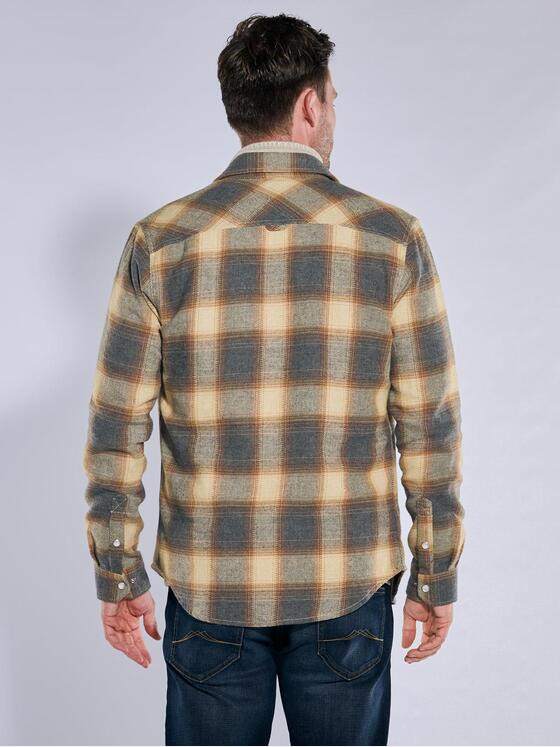 engbers Herren Langarm-Hemd kariert Safrangelb 37585