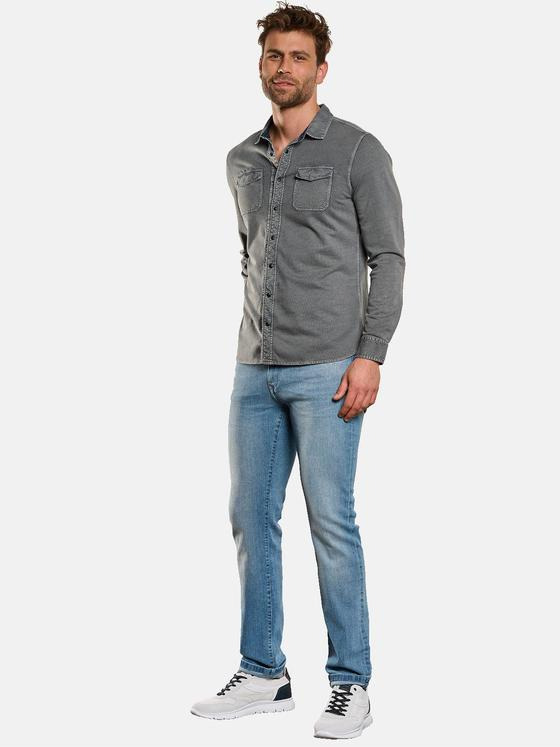 engbers Herren Polo-Shirt langarm Dunkelgrau 33034