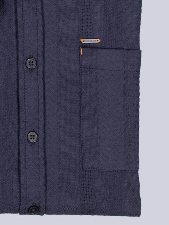 emilio adani Herren Kurzarm-Hemd strukturiert Blau 38909