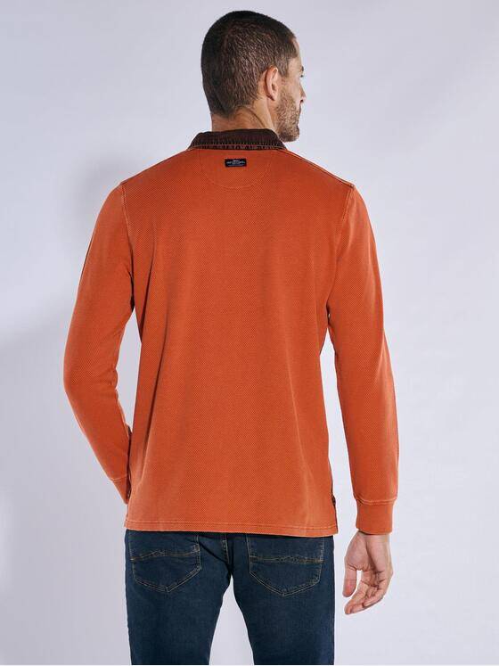 engbers Herren Langarm-Shirt mit Polo-Kragen Orange 37734
