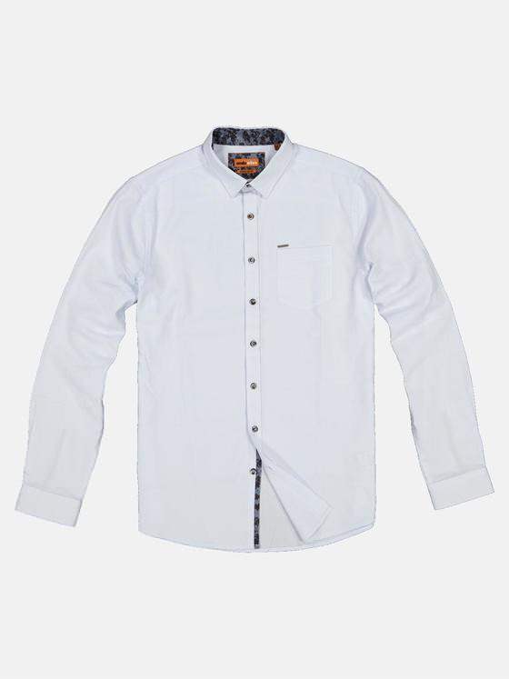 emilio adani Herren Langarm-Hemd uni Blau 32058