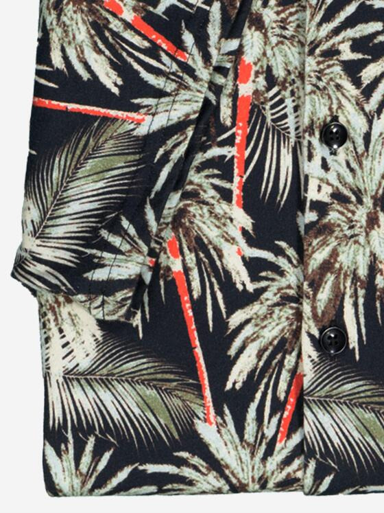 emilio adani Herren Kurzarm-Hemd slim fit Rot 36965