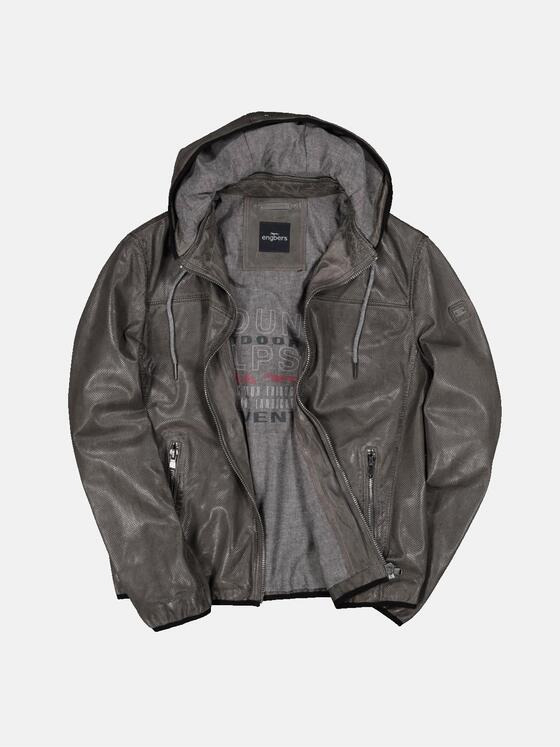 engbers Herren Lederjacke mit abnehmbarer Kapuze Braun 34495