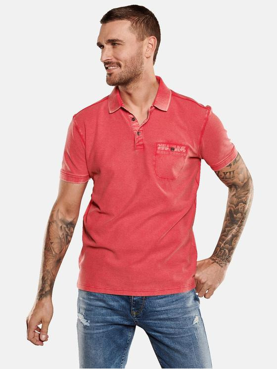 emilio adani Herren Polo-Shirt uni Violett 35107