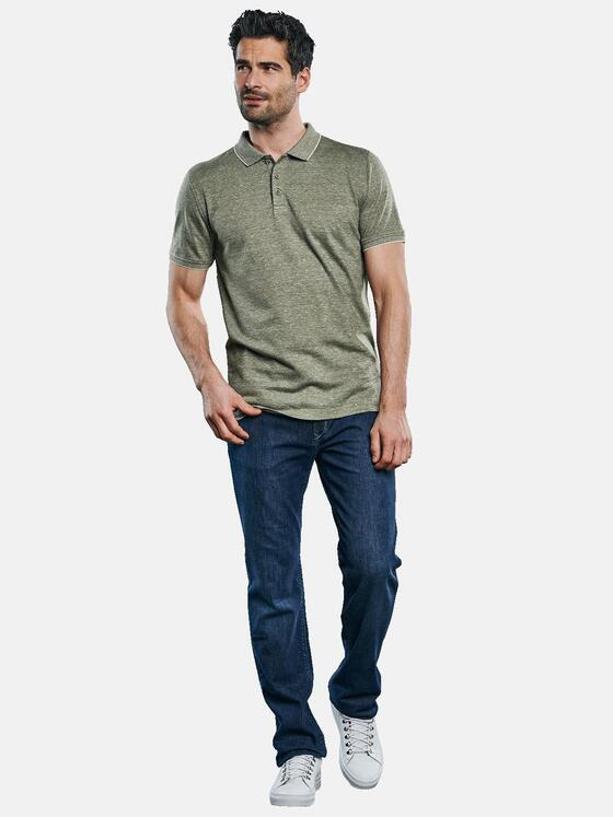 ENGBERS GERMANY Herren Edles Poloshirt im Leinen-Baumwollmix Blassgruen 31444