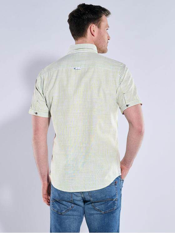 engbers Herren Kurzarm-Hemd gestreift Khaki 38891