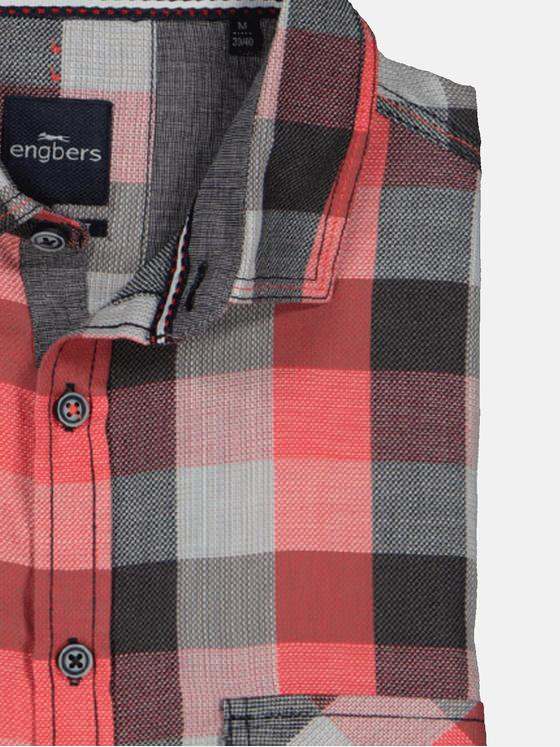 engbers Herren Kurzarm-Hemd kariert Signalrot 34948