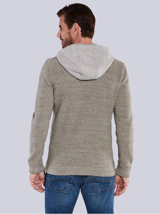 engbers Herren Strickjacke mit Kapuze Beige 35858