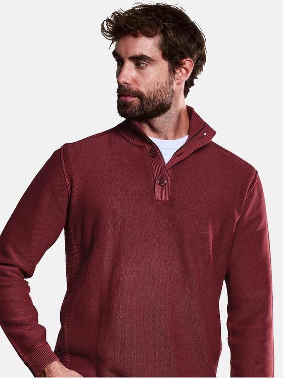 engbers Herren Pullover Polokragen Feuerrot 33935