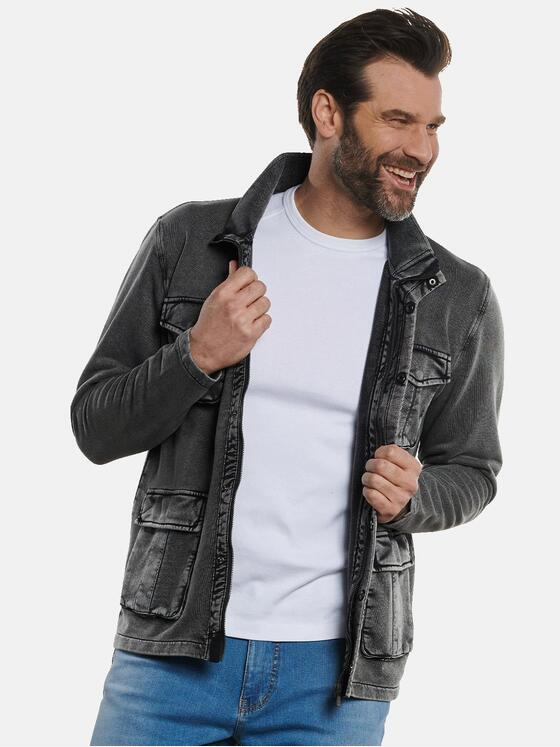 engbers Herren Sweatjacke Stehbund authentisch gefärbt Anthrazit 32704
