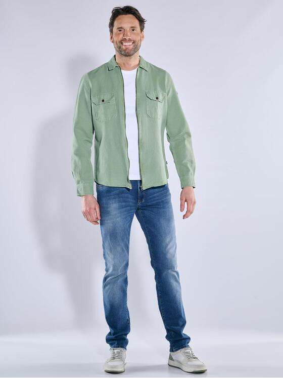 engbers Herren Overshirt in Halbleinen-Qualität Gruen 38662