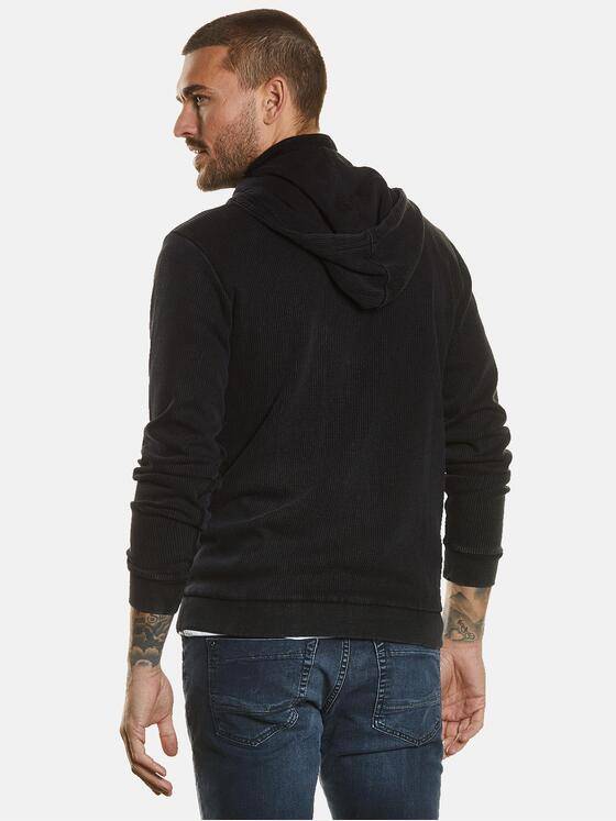 emilio adani Herren Sweatjacke mit abnehmbarer Kapuze Schwarz 34506