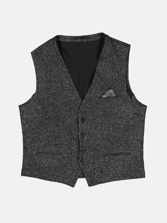 engbers Herren Sakko-Weste meliert Schwarz 33602