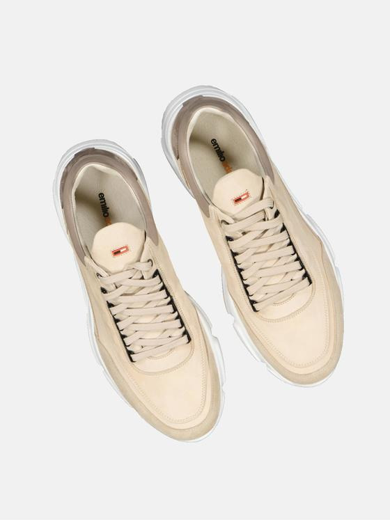 emilio adani Herren Sneaker aus Nubuk-Leder Beige 34485