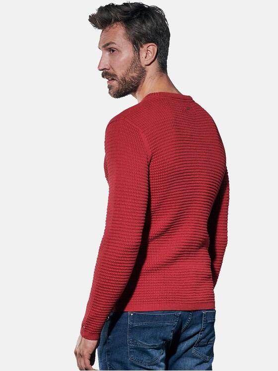 emilio adani Herren Strukturierter Rundhalspullover Rot 30954