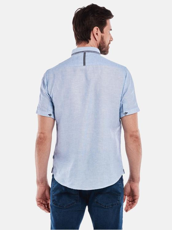 engbers Herren Kurzarm-Hemd uni Blau 34951