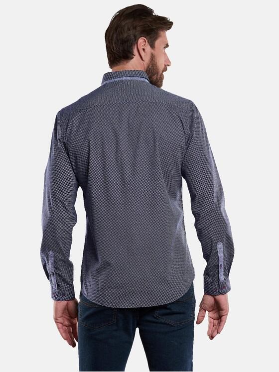 engbers Herren Langarm-Hemd gemustert Blau 34090
