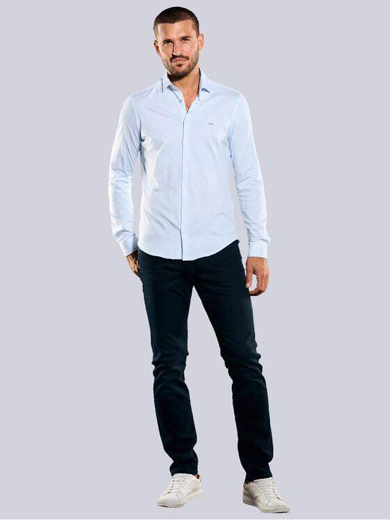 emilio adani Herren Langarm-Hemd slim fit Blau 35510