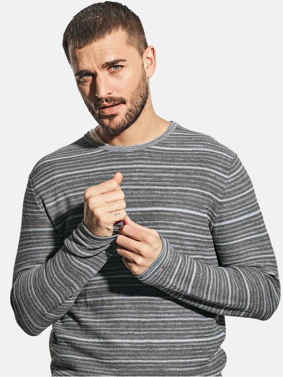 emilio adani Herren Rundhals Pullover Grau 31229