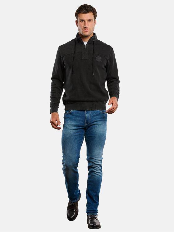 engbers Herren Sweatshirt mit Stehkragen Schwarz 33764