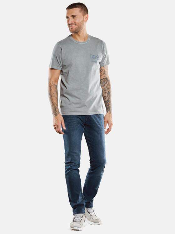 emilio adani Herren T-Shirt Rundhals mit Print Grau 33417
