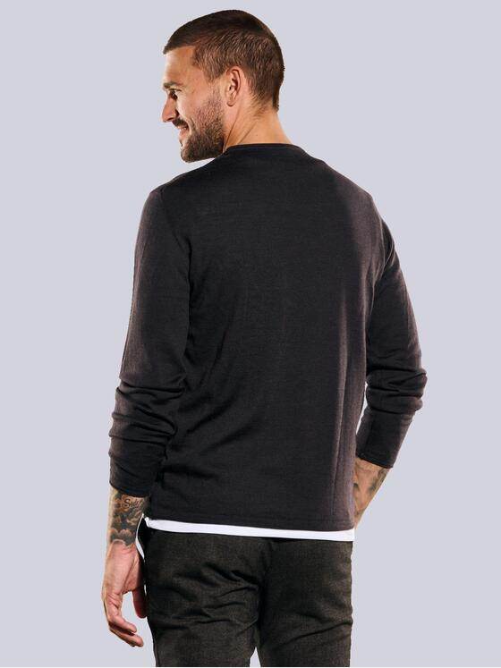 emilio adani Herren Pullover aus Merinowolle Braun 35704