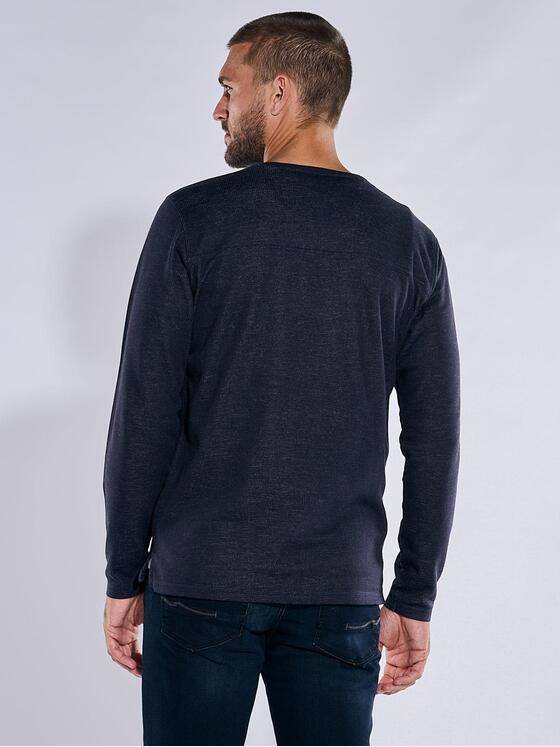 emilio adani Herren Langarm-Shirt strukturiert Saphirblau 39519