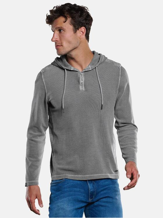 engbers Herren Langarm-Shirt mit Kapuze Grau 33395