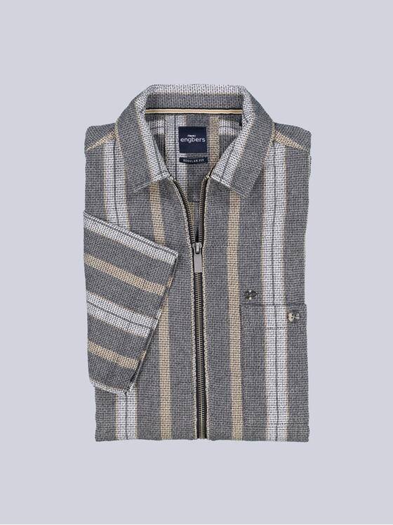 engbers Herren Kurzarm-Hemd gestreift Anthrazit 38893