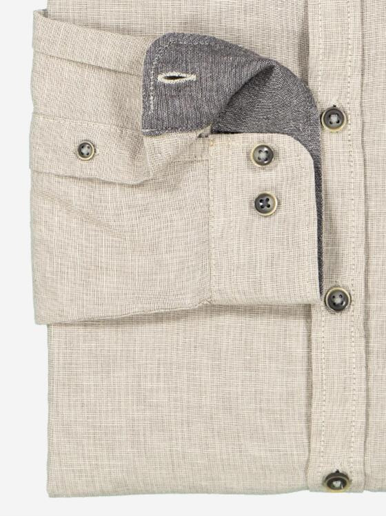 engbers Herren Langarm-Hemd uni Beige 36542