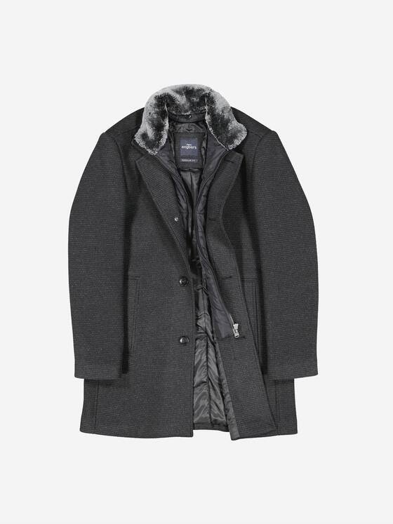 engbers Herren Mantel mit Inlet Schwarz 37537