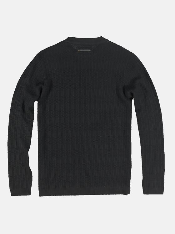 emilio adani Herren Pullover aus Merinowolle Schwarz 32065