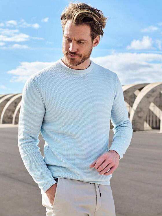 engbers Herren Pullover strukturiert Hellblau 38703