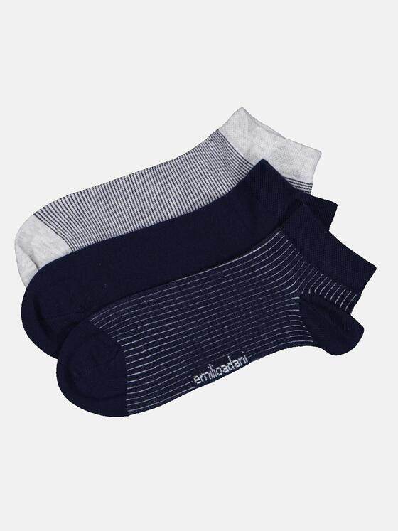emilio adani Herren Sneakersocken 3er Pack Blau 33279
