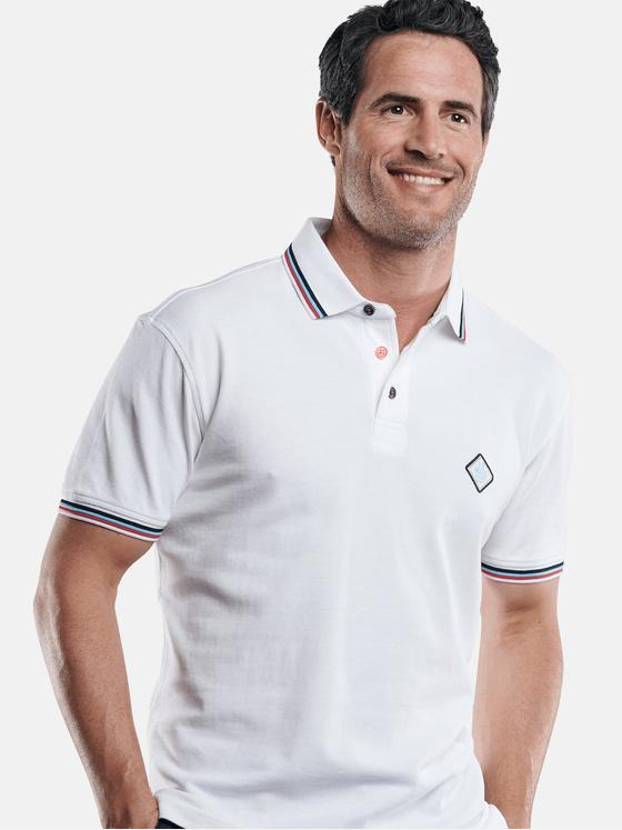 engbers Herren Poloshirt mit angesagten Kontrastdetails Reinweiss 29211