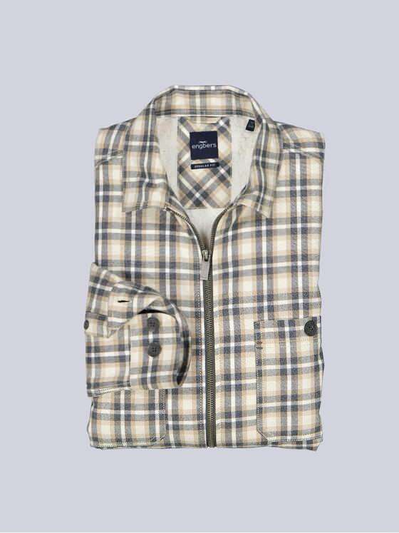 engbers Herren Overshirt kariert Braunbeige 39129