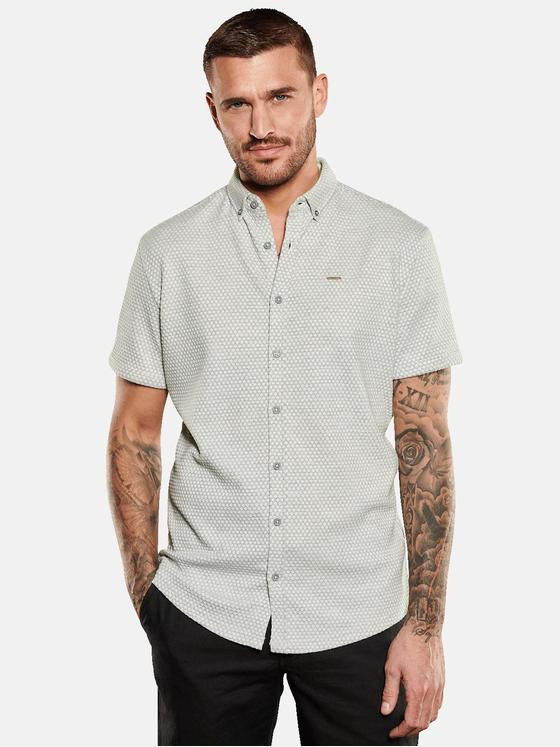 emilio adani Herren Kurzarm-Hemd slim fit Grau 35115
