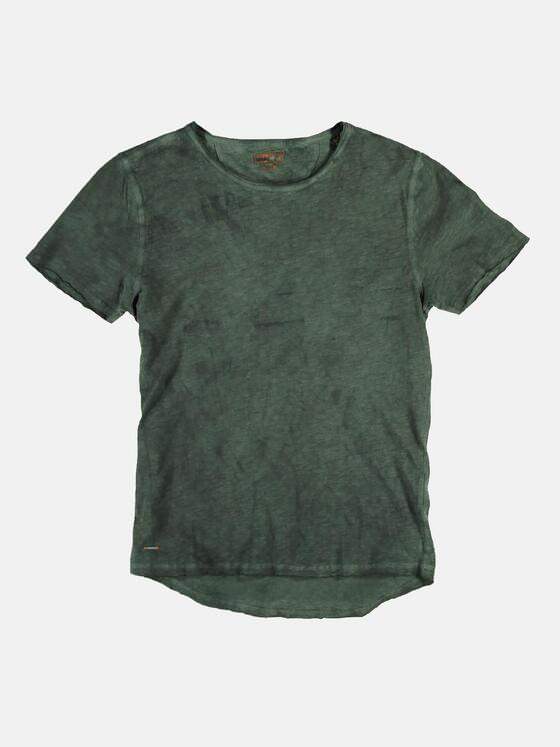 emilio adani Herren Rundhals T-Shirt Grün 25221