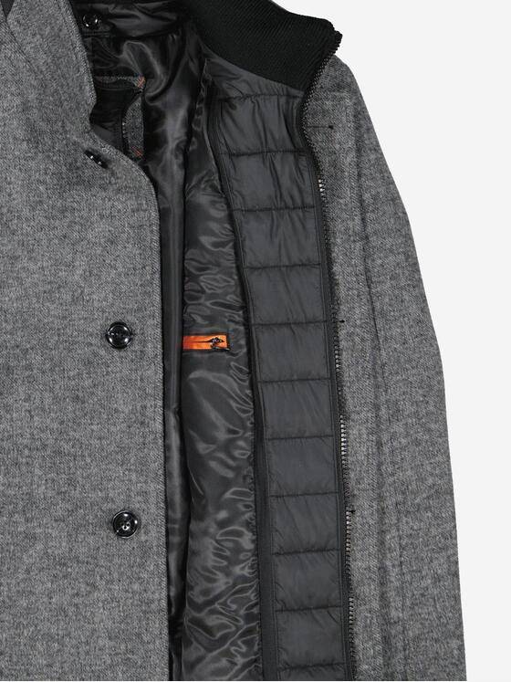 emilio adani Herren Mantel mit Inlet Grau 37581
