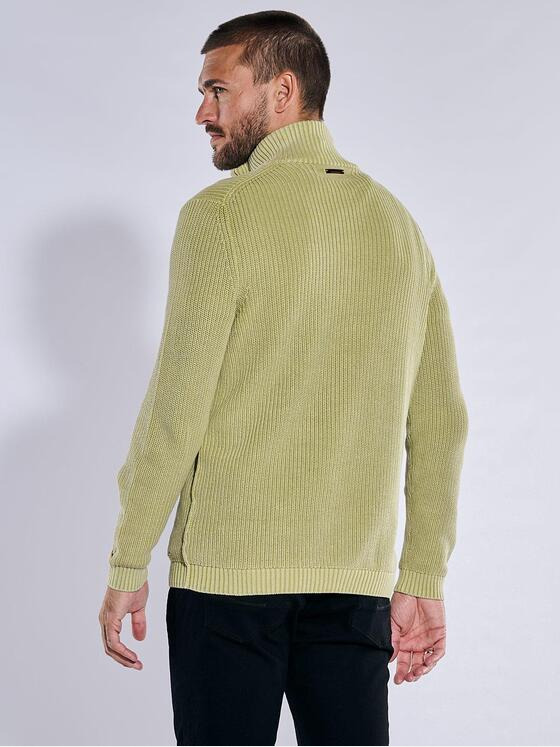 emilio adani Herren Pullover mit Troyerkragen Grün 37785
