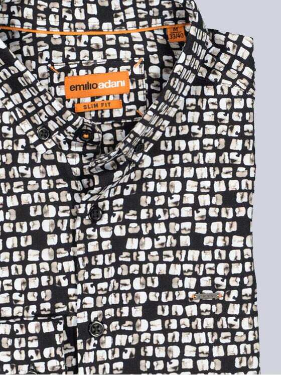 emilio adani Herren Hemd langarm Schwarz 35579