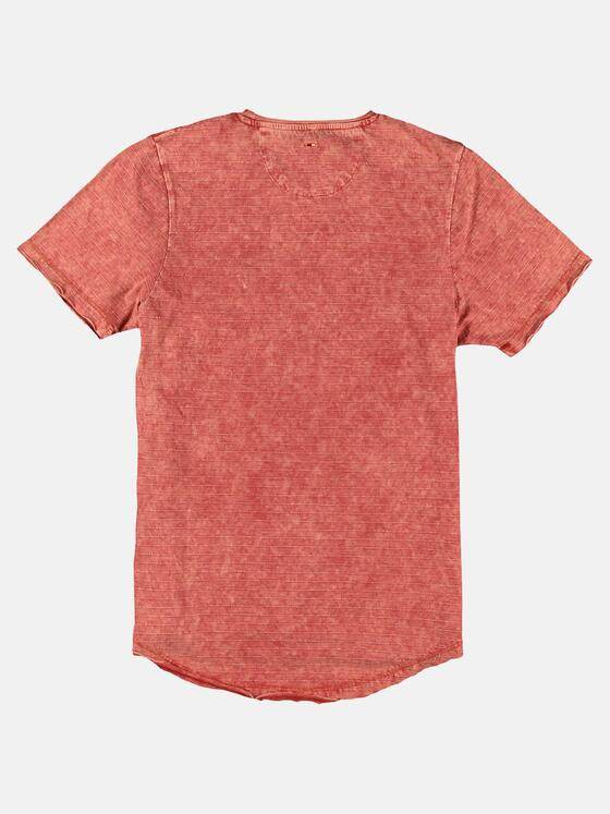 emilio adani Herren Rundhals T-Shirt mit dezentem Streifenmuster Rot 29680