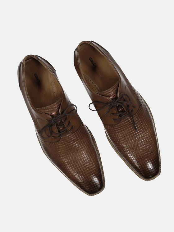 emilio adani Herren Business-Schuh aus Leder Braun 35113