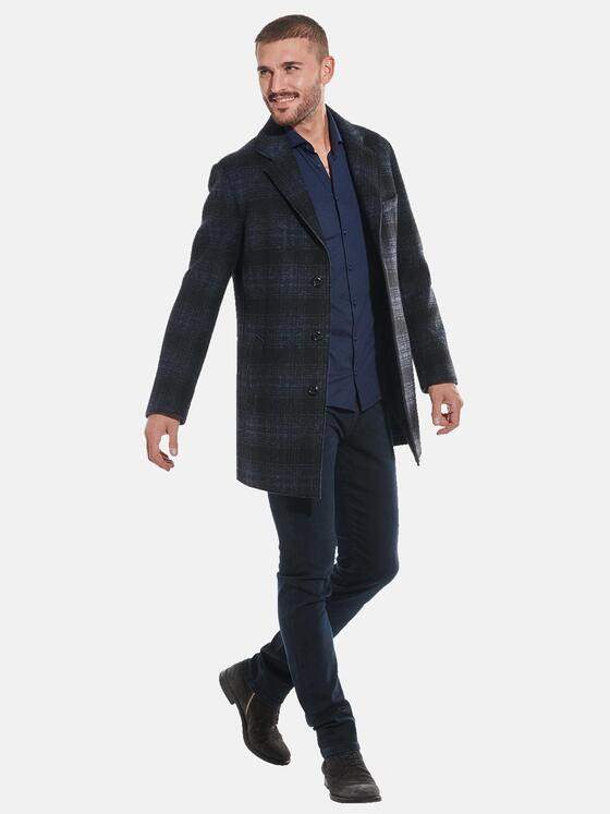 emilio adani Herren Mantel mit Glencheck-Muster Blau 32246