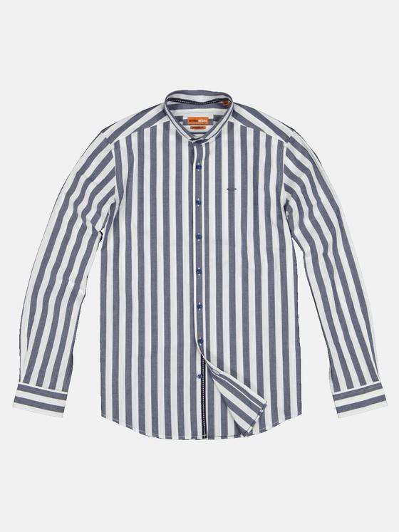 emilio adani Herren Langarm-Hemd gestreift Blau 32615